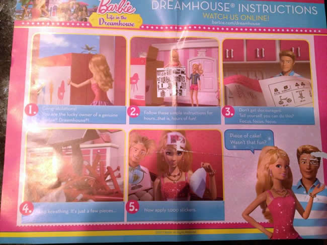 Barbie Dreamhouse Comic Instruction Sheet