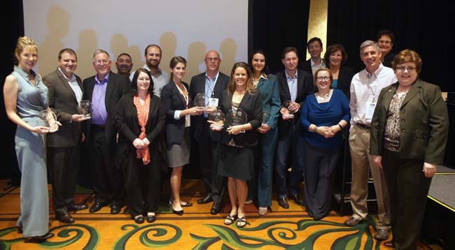 Winners and Judges for the 2014 CERAs. Photo by Content Rules.