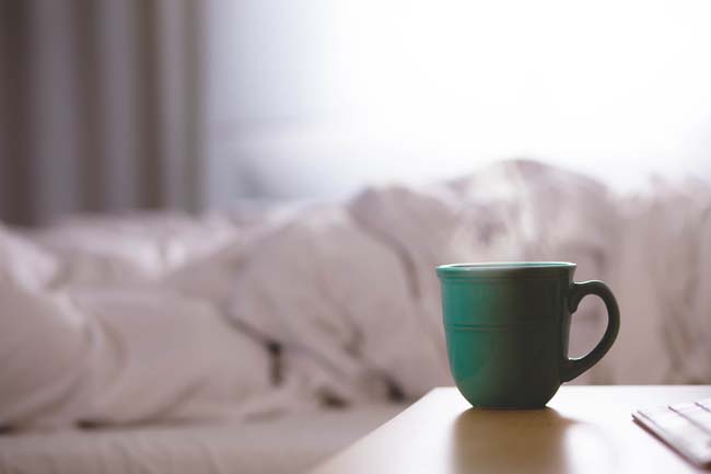 coffee mug as alarm clock