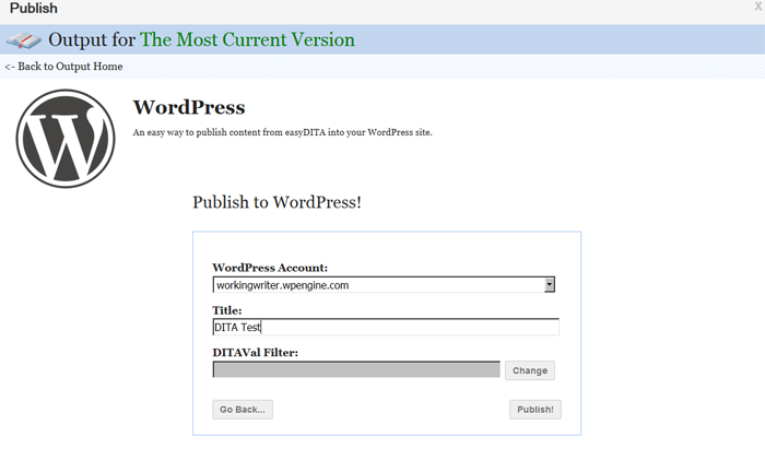 Figure 3: WordPress Publishing
